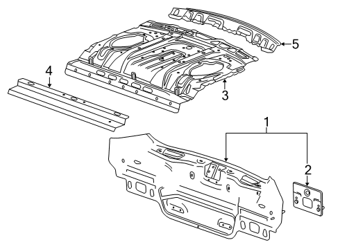 2017 Chevrolet Impala Rear Body Rear Reinforcement Diagram for 20958310