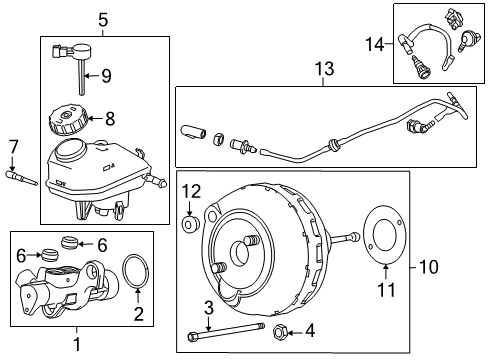2013 Buick Regal Hydraulic System Pipe Asm-Power Brake Booster Vacuum Diagram for 22953043