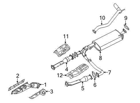 2006 Infiniti QX56 Exhaust Components Exhaust Main Muffler Assembly Diagram for 20100-7S600