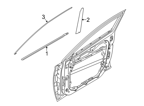 2019 Hyundai Elantra GT Exterior Trim - Front Door Weatherstrip-Front Door Belt Outside, LH Diagram for 82210-G3000