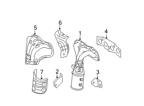 2008 Toyota Camry Exhaust Manifold Exhaust Manifold Diagram for 25051-28300