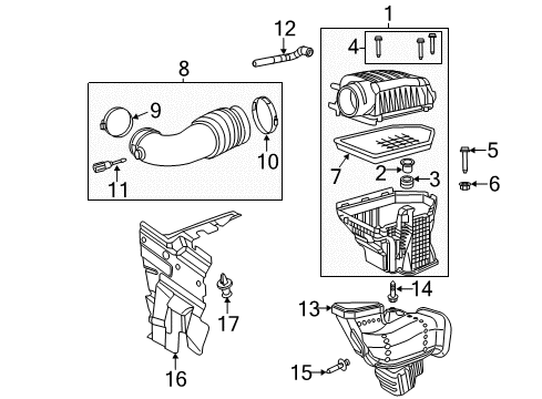 2015 Chrysler 300 Filters Fuel Clean Air Duct Diagram for 4861940AC