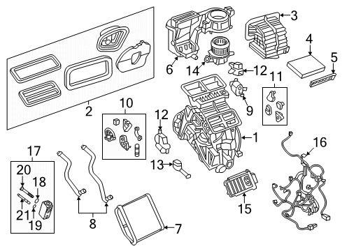 2021 Fiat 500X A/C & Heater Control Units Heater-Cab Diagram for 68266520AA