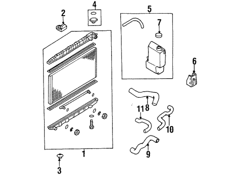 1996 Nissan Sentra Radiator & Components Hose Radiator, UPP Diagram for 21501-5B400