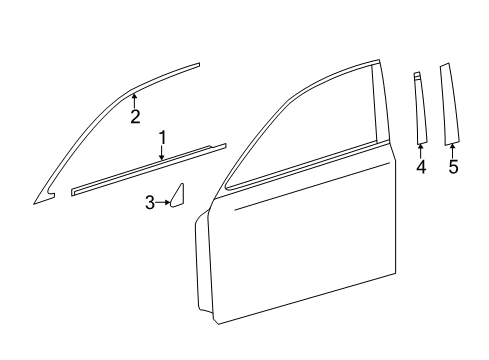 2017 Lexus GS450h Exterior Trim - Front Door Moulding Assy, Front Door Belt Diagram for 75710-30500