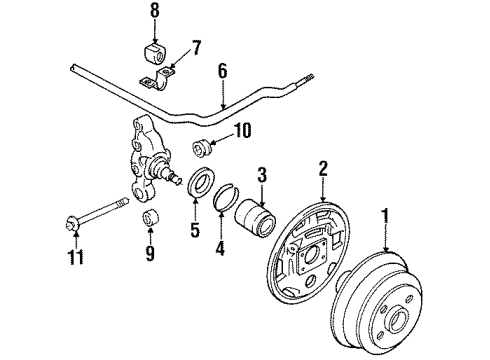 1987 Nissan Pulsar NX Rear Brakes Rod Assy-Panhard Diagram for 55140-58A00