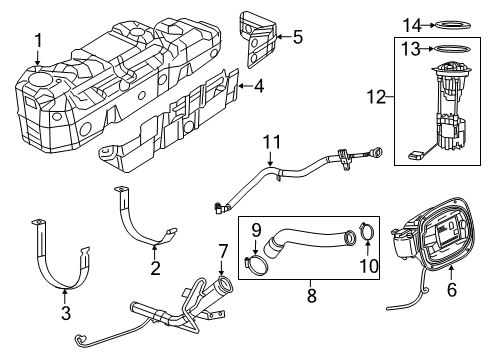 2019 Ram 1500 Fuel Supply TANK-FUEL Diagram for 68408875AF