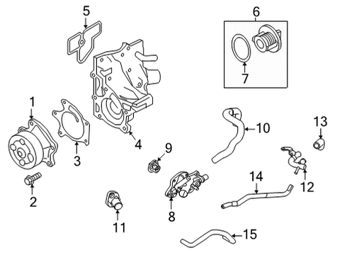 2020 Nissan Sentra Heater Core & Control Valve Housing-THERMOSTAT Diagram for 11061-6LB0A