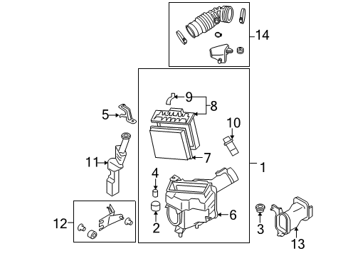 2009 Infiniti EX35 Powertrain Control Body Assembly-Air Cleaner Diagram for 16528-JK20A