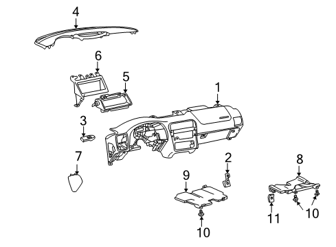 1997 Chevrolet Camaro Instrument Panel Crash Pad Diagram for 10422746