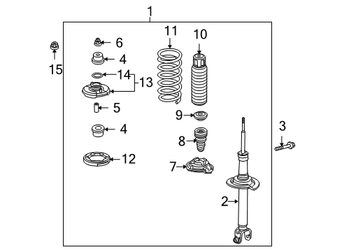 2009 Acura TL Struts & Components - Rear Shock Absorber Assembly, Right Rear Diagram for 52610-TK5-A03