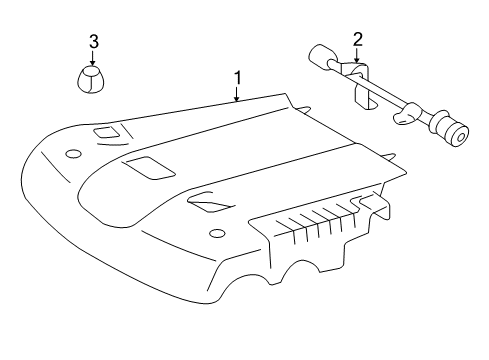 2007 Toyota FJ Cruiser Engine Appearance Cover Engine Cover Nut Diagram for 90176-06023