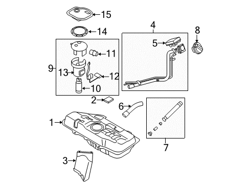 2011 Hyundai Accent Fuel Supply Neck Assembly-Fuel Filler Diagram for 31040-1E550