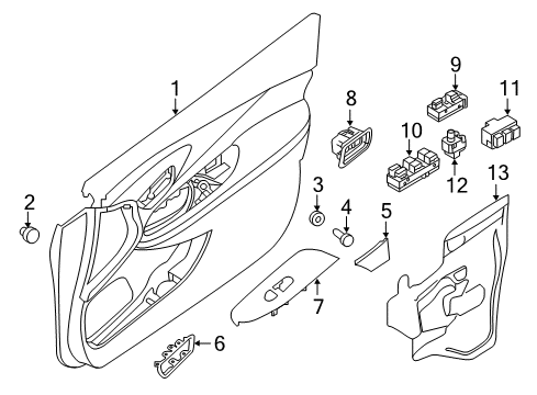 2020 Nissan Murano Rear Door Screen-Sealing, Front Door LH Diagram for 80861-5AA0A