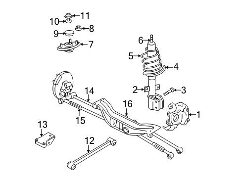2006 Chevrolet Impala Rear Suspension Components, Stabilizer Bar Rear Spring Assembly (Rh Proc) Diagram for 10415624