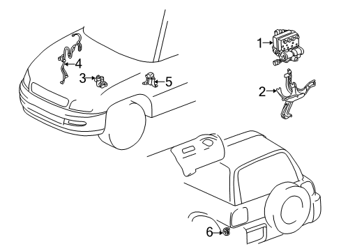 2001 Toyota RAV4 Hydraulic System Booster Assembly Diagram for 44610-42130