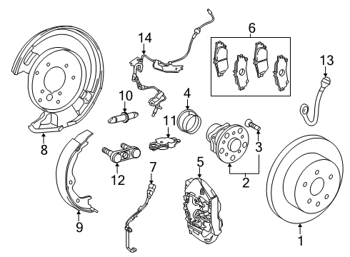 2020 Lexus GS F Rear Brakes SHIM Kit, Anti SQUEAL Diagram for 04946-0W020