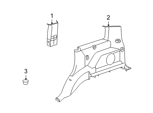 2010 Jeep Liberty Interior Trim - Quarter Panels Panel-C Pillar Diagram for 1BU35XDVAB