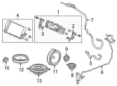 2020 Honda Civic Navigation System Speaker Assembly, 17Cm Do Diagram for 39120-TBA-A81