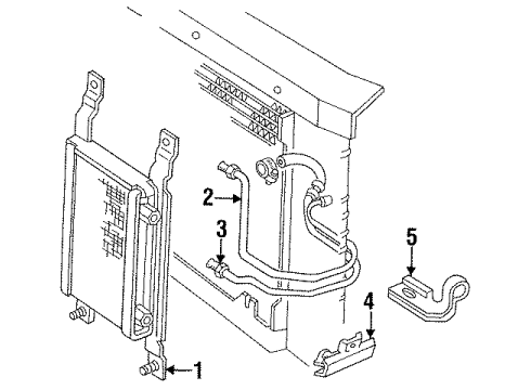 1994 Chevrolet Lumina Trans Oil Cooler Transmission Oil Cooler Upper Hose Assembly Diagram for 10192786