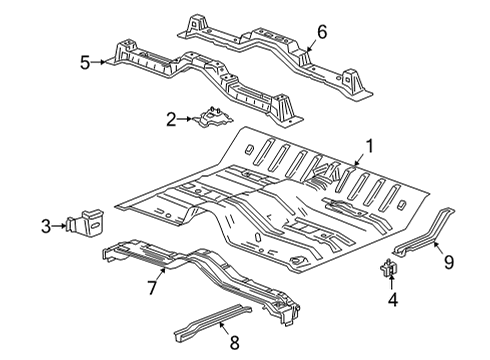 2022 Chevrolet Silverado 3500 HD Floor Floor Pan Diagram for 84582316