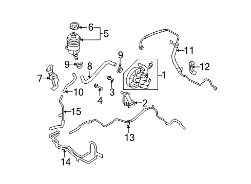 2007 Kia Rondo P/S Pump & Hoses, Steering Gear & Linkage Tube & Hose Assembly-Ret Diagram for 575601D000DS