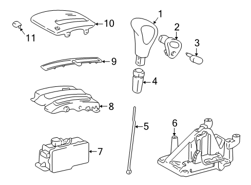 1999 Lexus RX300 Shifter Housing Plate, Shift Lever Diagram for 33521-48020