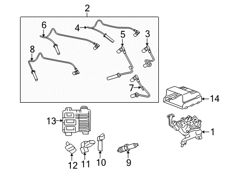 2009 Saturn Vue Ignition System Cable Diagram for 19351588