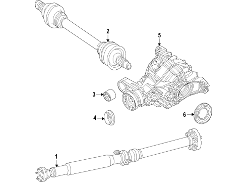 2021 Jeep Grand Cherokee L Rear Axle, Differential, Drive Axles, Propeller Shaft AXLE HALF Diagram for 68380011AB