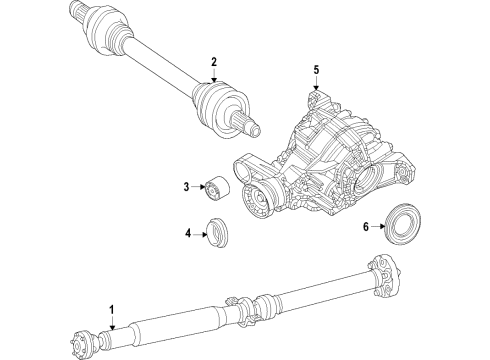 2021 Jeep Grand Cherokee L Rear Axle, Differential, Drive Axles, Propeller Shaft AXLE HALF Diagram for 68380009AB