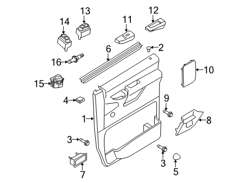 2008 Ford E-150 Mirrors Door Trim Panel Screw Diagram for -56914-S424