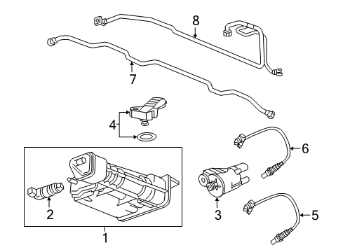 2018 Chevrolet Traverse Emission Components Outlet Hose Diagram for 84416300