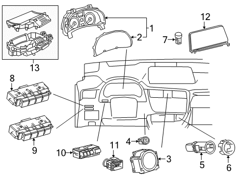 2017 Lexus RX350 Cluster & Switches, Instrument Panel Control & Panel Assembly Diagram for 84010-0E111