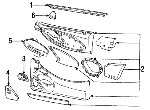1998 Ford Mustang Interior Trim - Door Speaker Diagram for XR3Z-18808-AC