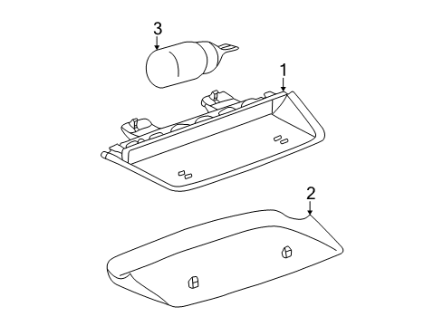 2000 Saturn LS Bulbs Lamp Asm, High Mount Stop Diagram for 90584878