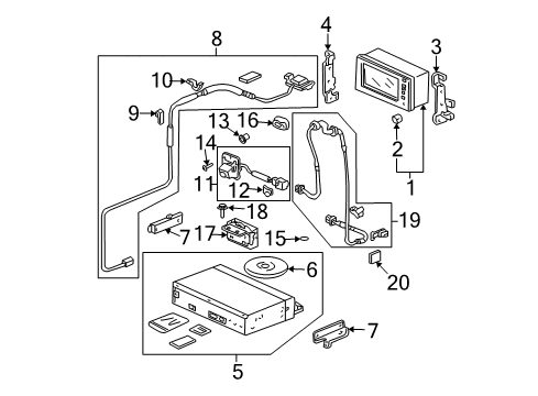 2003 Acura MDX Navigation System Grommet, Screw (4MM) Diagram for 90674-SB0-000