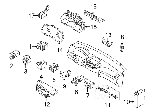 2005 Infiniti Q45 Switches Switch Assy-Wiper Diagram for 25260-AR200