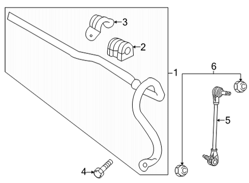 2021 Chevrolet Trailblazer Stabilizer Bar & Components - Front Stabilizer Bar Diagram for 42774960