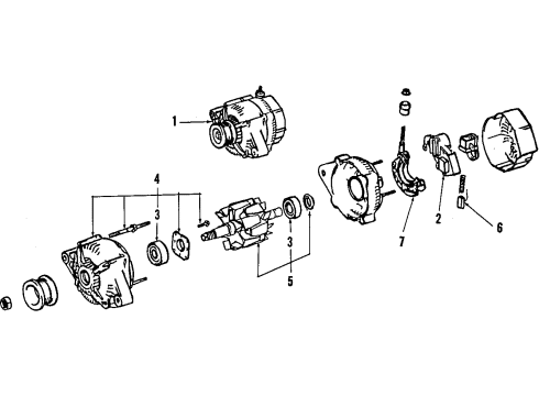 2000 Toyota Echo Alternator Frame Assy, Drive End, Alternator Diagram for 27310-21040