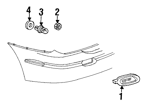 2001 Oldsmobile Aurora Rear Lamps - Fog Lamps Lamp Asm-Rear Fog Diagram for 25658419