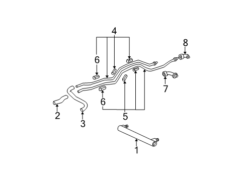 2002 Toyota Tundra Trans Oil Cooler Outlet Hose Diagram for 32942-0C010