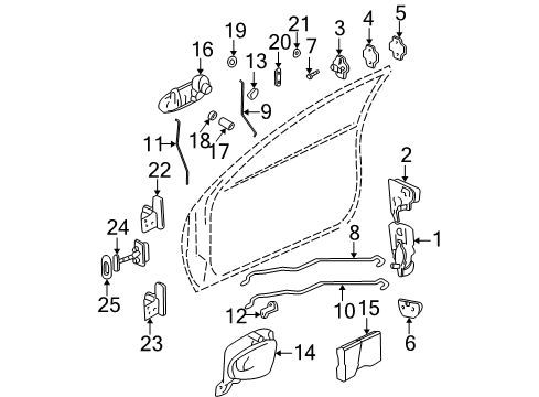 2004 Oldsmobile Alero Front Door Door Check Diagram for 19244697