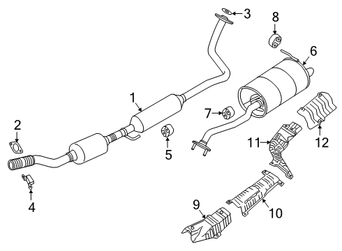 2018 Nissan Kicks Exhaust Components Exhaust, Main Muffler Assembly Diagram for 20100-5RL6A