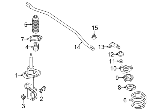 2014 Hyundai Genesis Coupe Struts & Components - Front Cap-Front Diagram for 54648-2M000