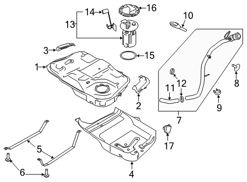 2019 Ford Fusion Fuel Supply Fuel Tank Diagram for HG9Z-9002-T