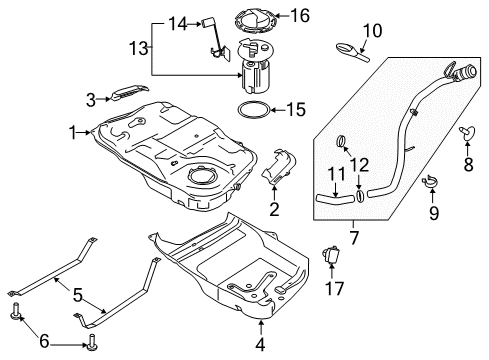 2019 Ford Fusion Fuel Supply Fuel Pump Diagram for DG9Z-9H307-AD