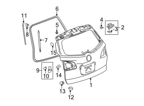 2014 Buick Enclave Lift Gate Seal Strip Diagram for 20812988