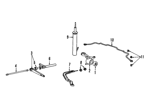 1986 Acura Integra Front Suspension Components, Lower Control Arm, Stabilizer Bar Knuckle, Driver Side Diagram for 51216-SD2-930