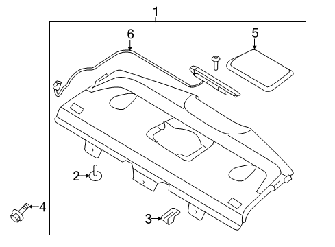 2012 Hyundai Genesis Interior Trim - Rear Body Trim Assembly-Package Tray Diagram for 85610-3M500-BR
