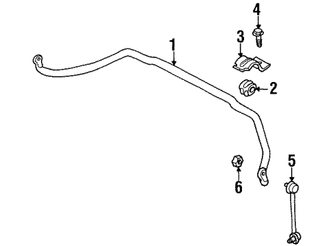 2002 Daewoo Leganza Stabilizer Bar & Components - Front Stabilizer Bar Bolt Diagram for 94500454